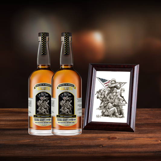 Service to America Salute™ Whiskey - Battle of Iwo Jima - 2 Bottle Set with Free Lithograph